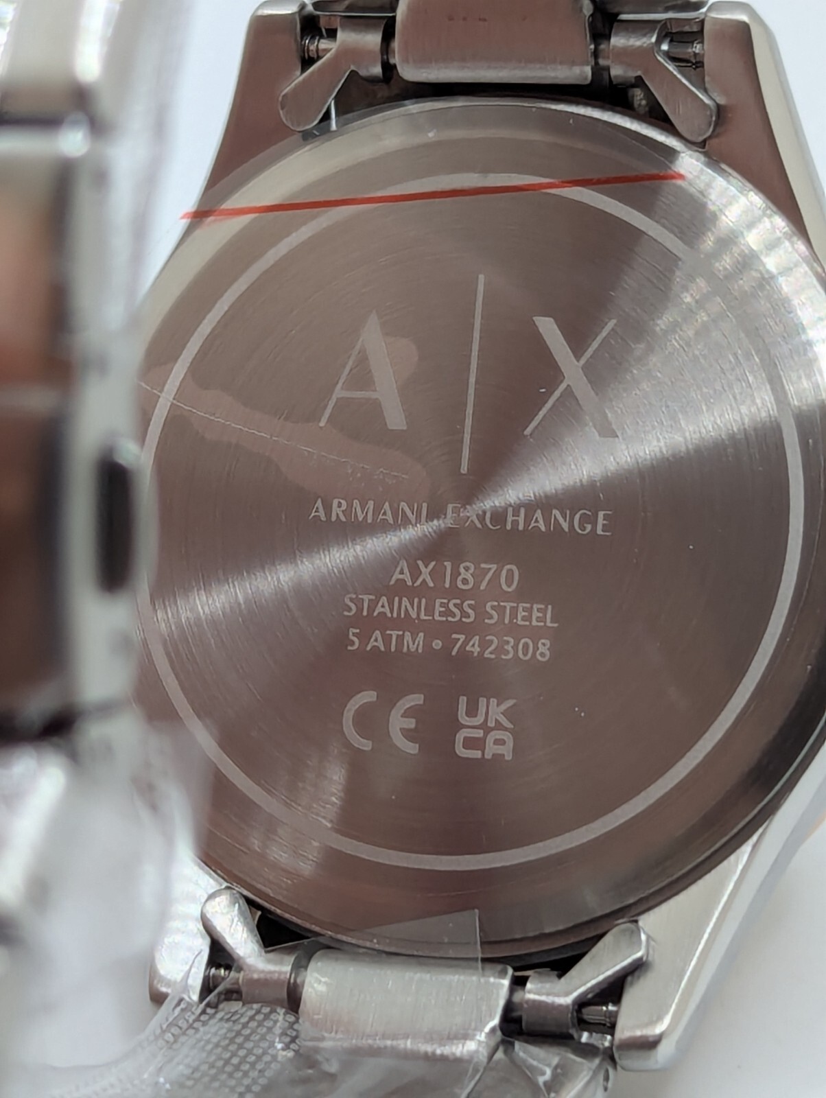 Armani Exchange Dante AX1870 Mens Silver Band Gold Case Chronograph Wristwatch