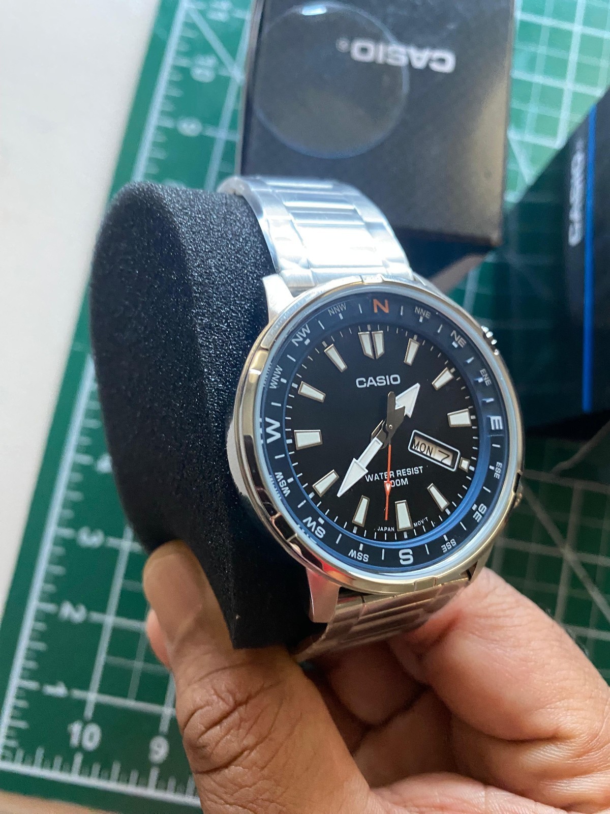 CASIO MTD-130D-1A2V Black Dial Blue Bezel Casual Quartz