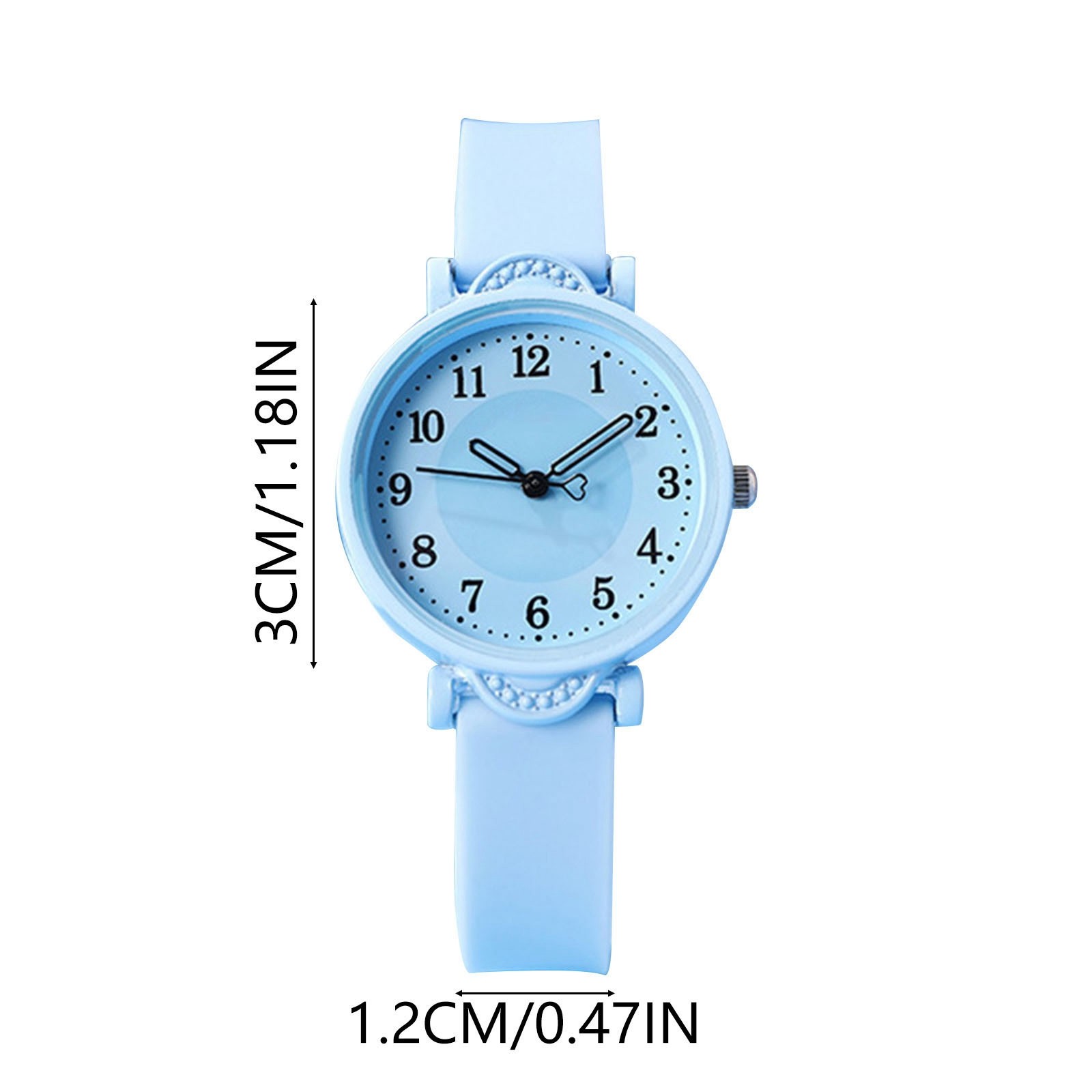1PC Watch Easy To Read Dial Precise Second Hand Timing Silicone Strap For Both