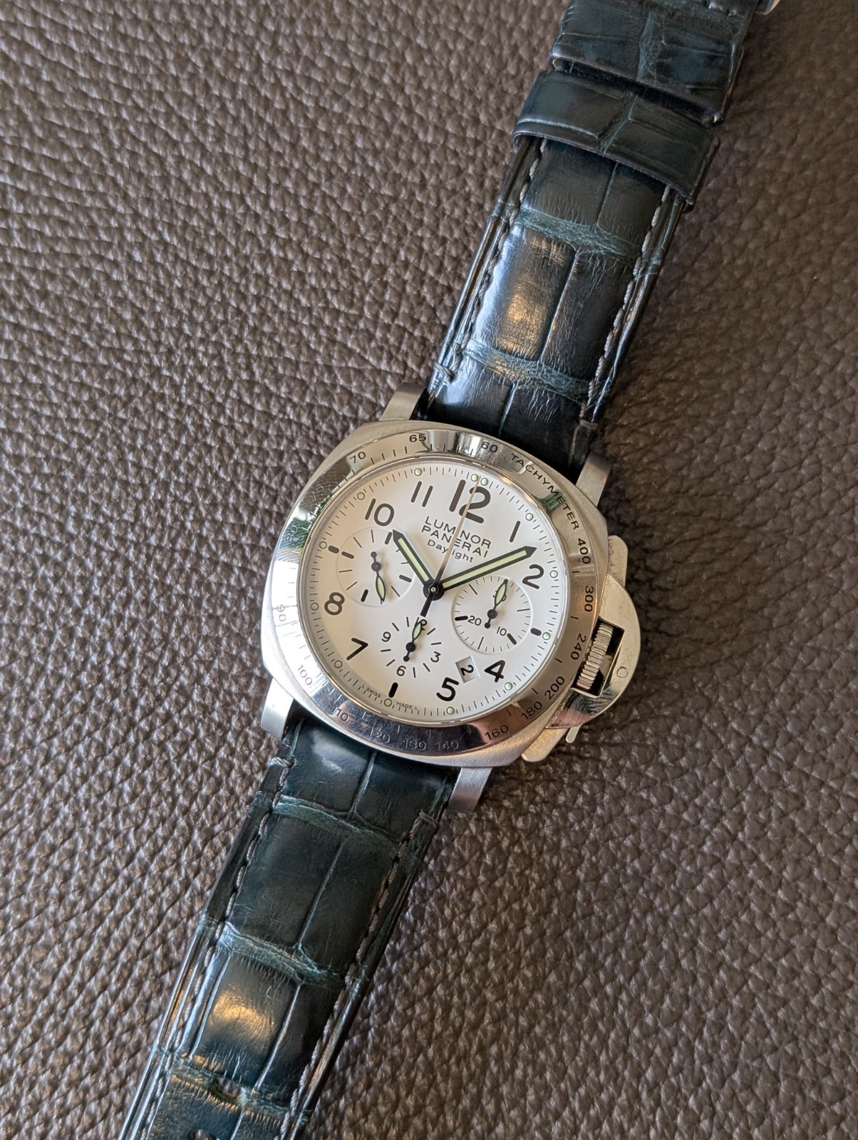 Panerai Luminor Daylight Chrono White Dial PAM00188 With Box & Papers