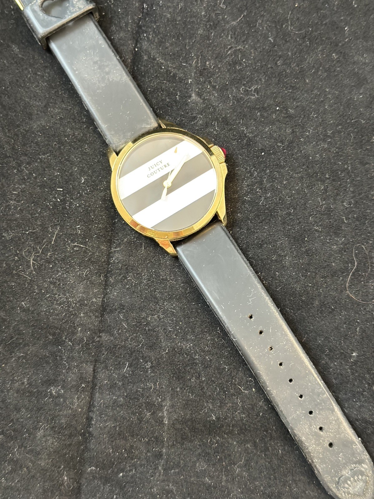 Womens Juicy Couture Jet Setter Black & White Y2K Style Watch Needs Battery