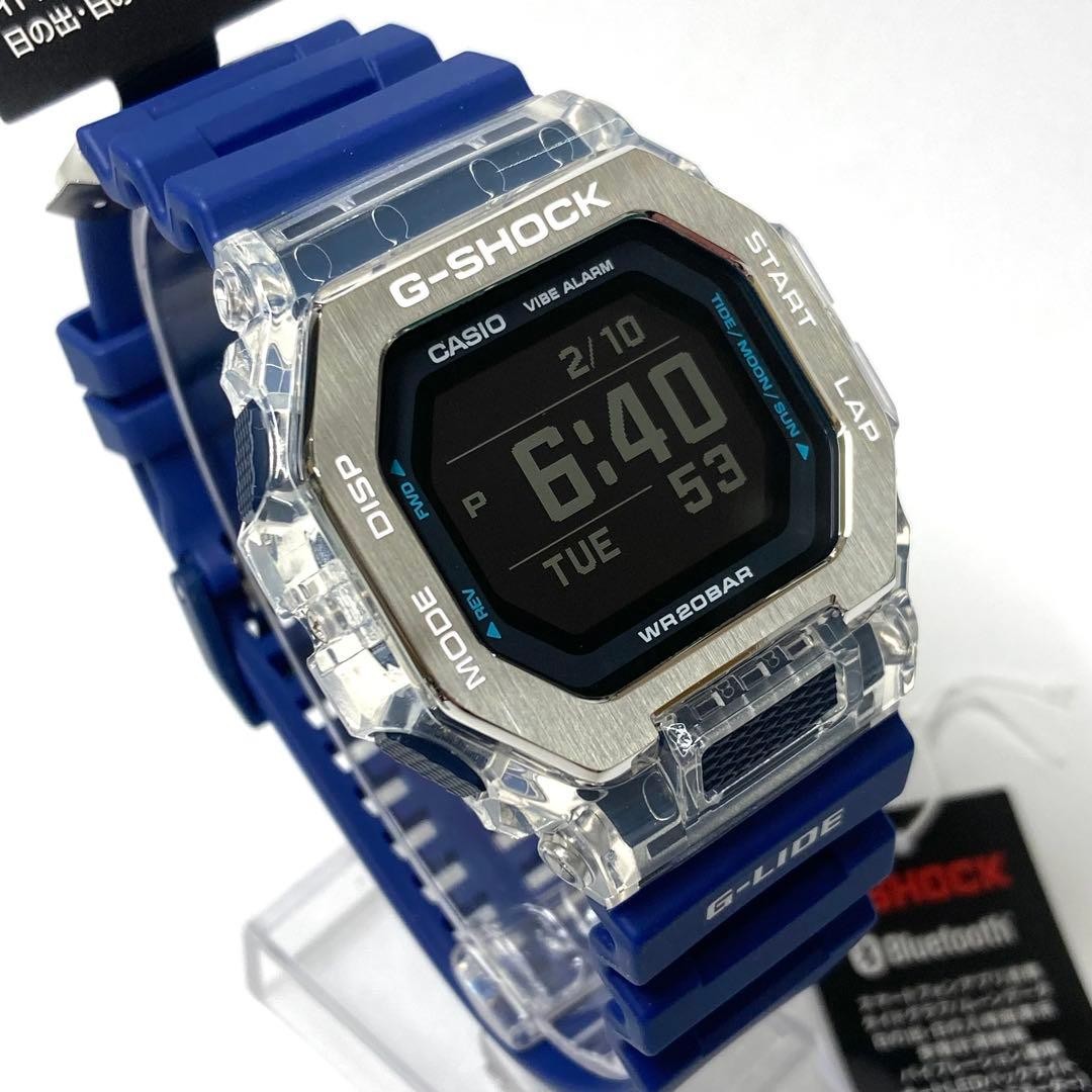 CASIO G-SHOCK GBX-100S-2JF Bluetooth Metal Skeleton Clear Blue Bezel Japan New