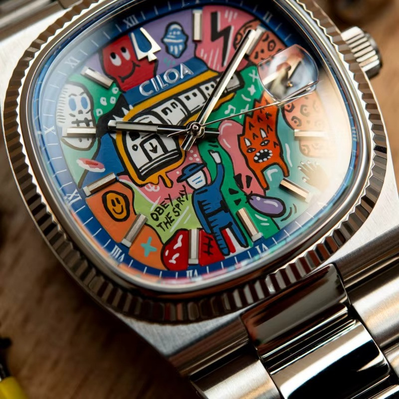 CILOA Men Retro Automatic Movement Steeldive Stainless Steel Waterproof Luxury