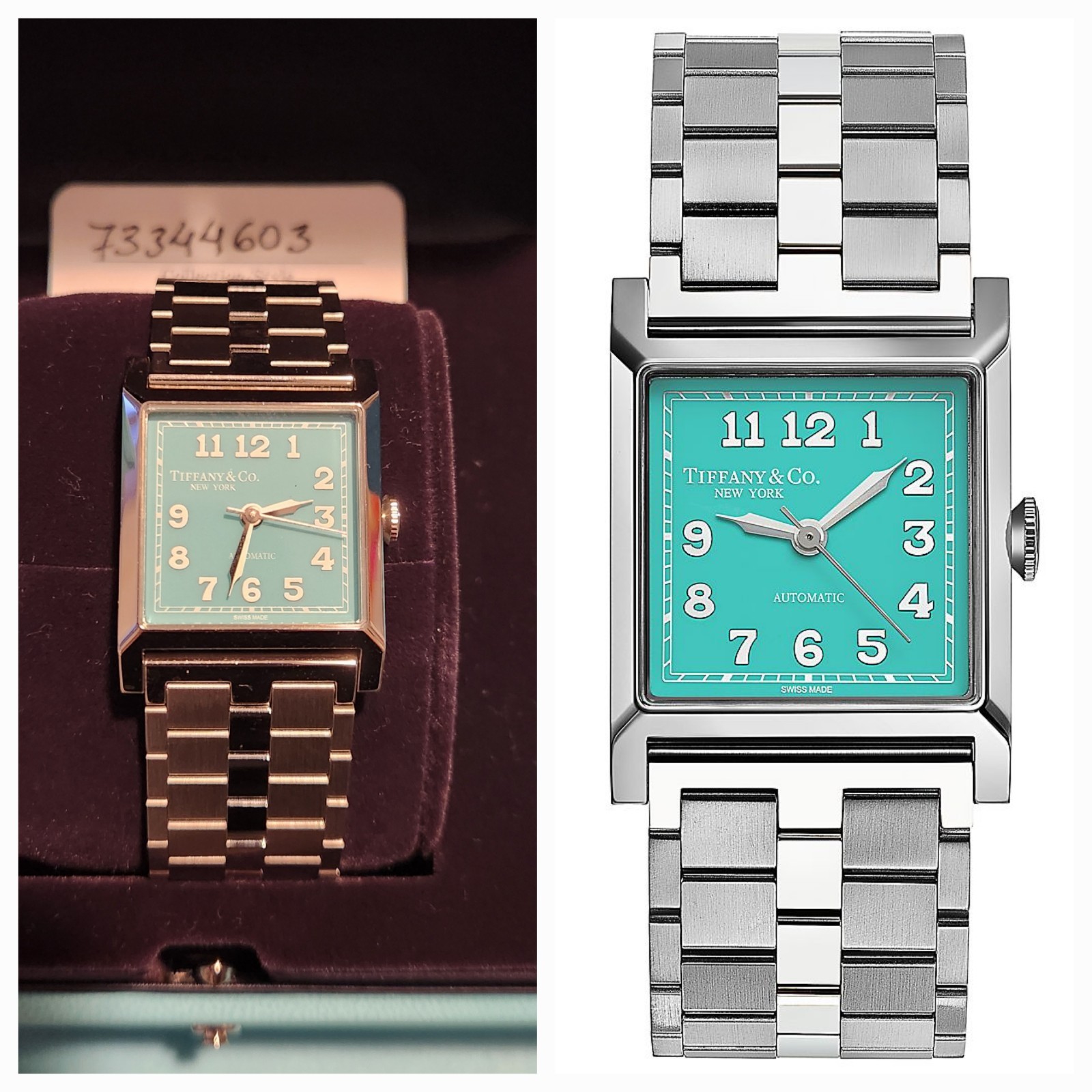 Tiffany Union Square Watch Automatic , warranrty 5 years, 27mm