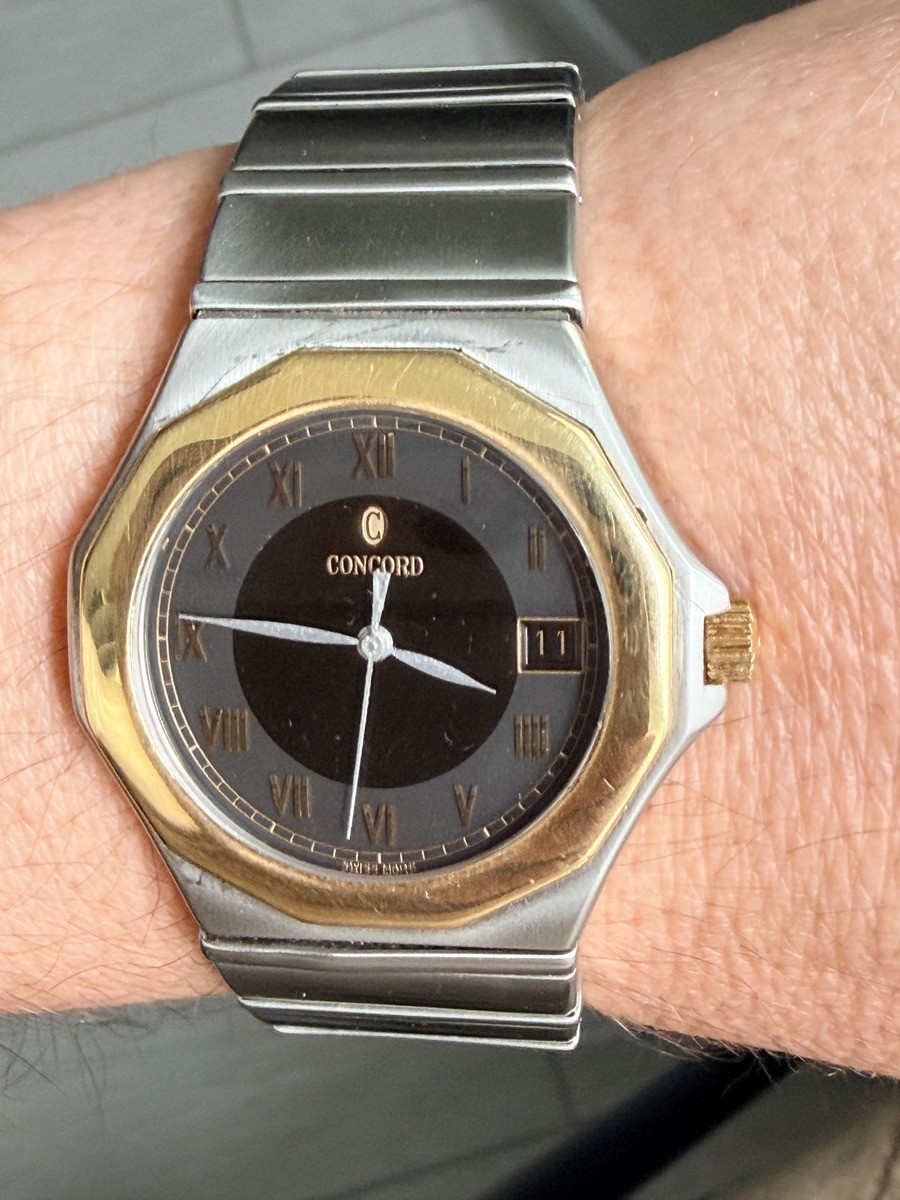 Concord Mariner SG 500 Tone 2 JUMBO 18K Solid Gold & Stainless Steel SERVICED
