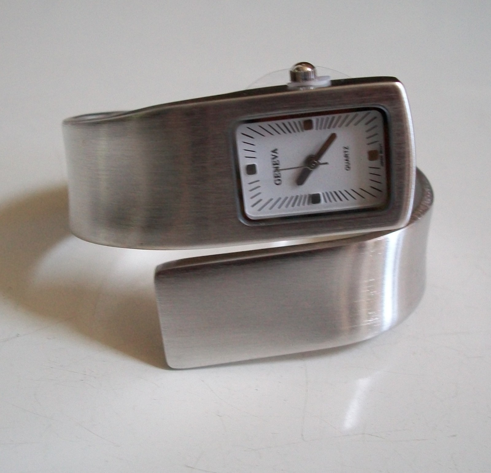 WOMEN’S SILVER & ROSE GOLD FINISH DRESSY CASUAL BANGLE CUFF FASHION WATCHES