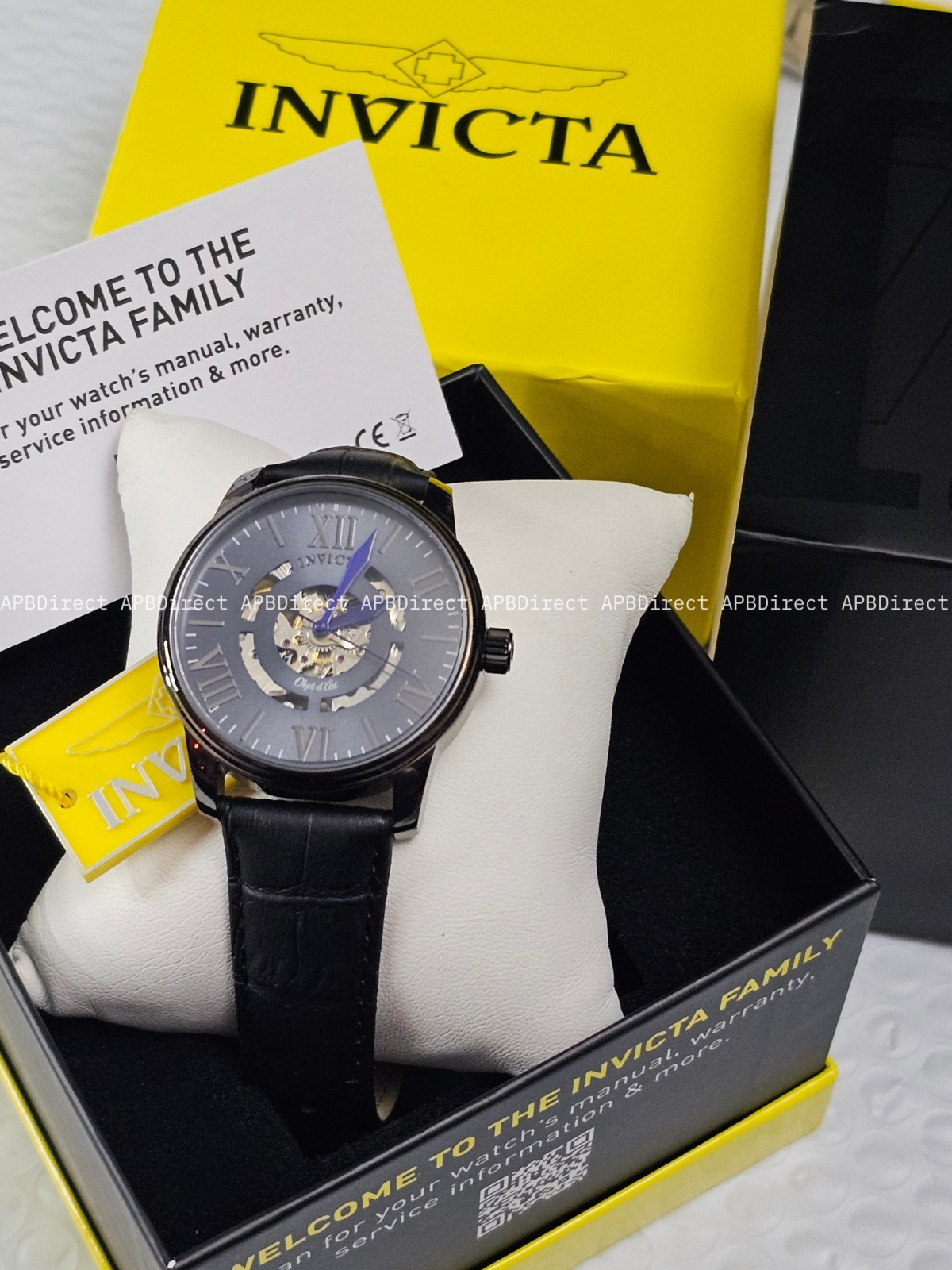 Invicta Objet D Art – Automatic – Skeleton Flame-Fusion Black Leather mens Watch