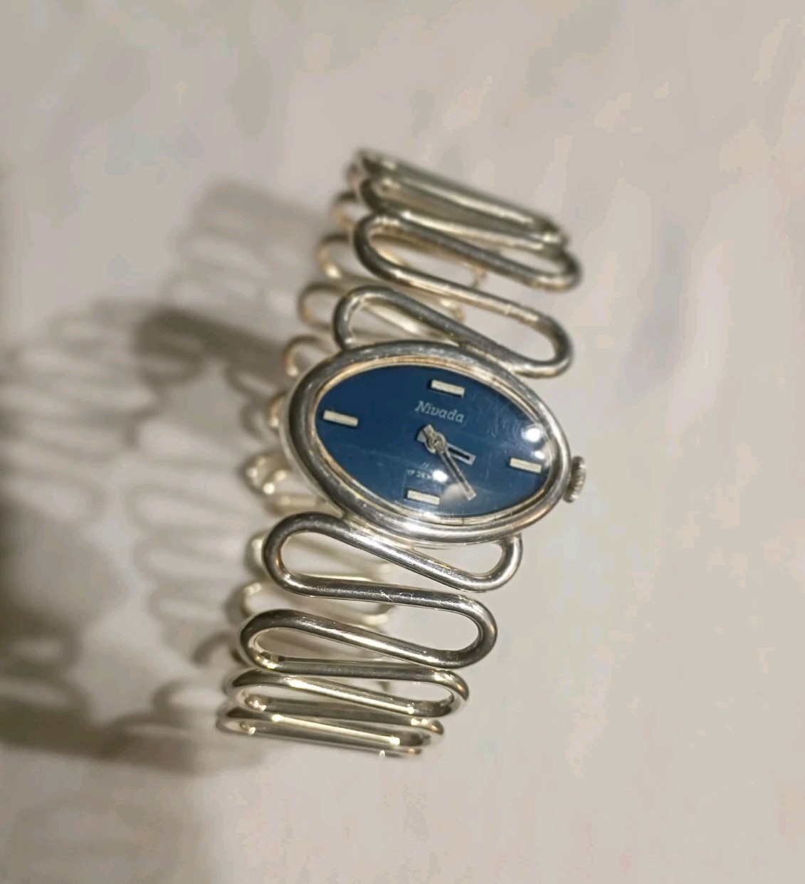 Nivada Grenchen & Andreas Daub Modernist .800 Silver Watch ( Running).