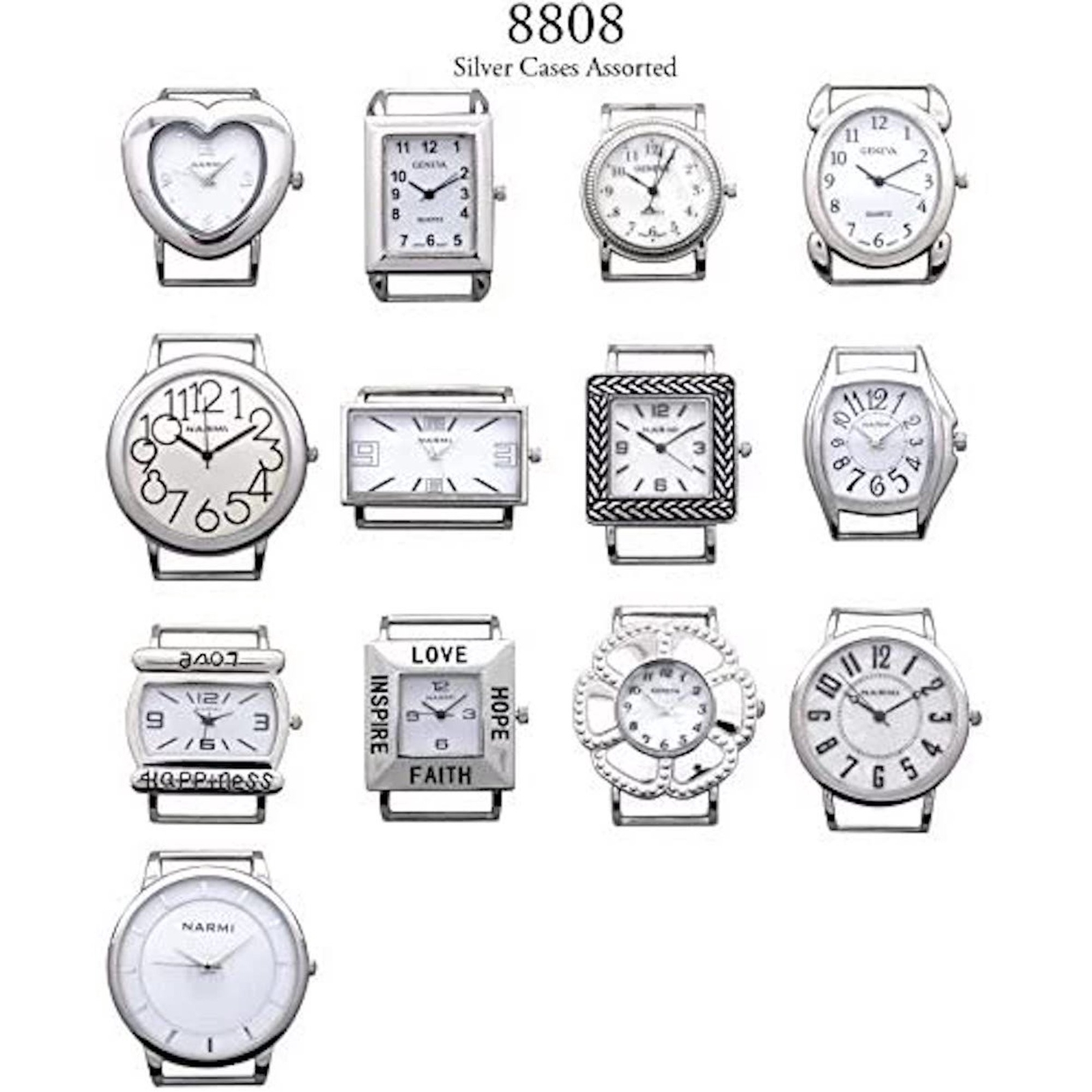 Assorted Solid bar Silver Watch Faces – 5 PCs