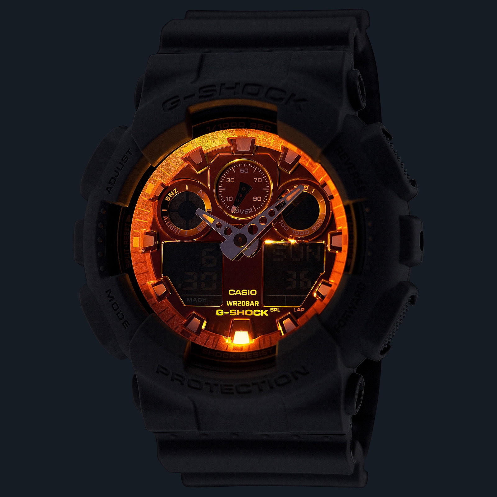 CASIO G-SHOCK GA-100FL-8AJF Flame inside Analog Digital Watch Big Case 51.2mm