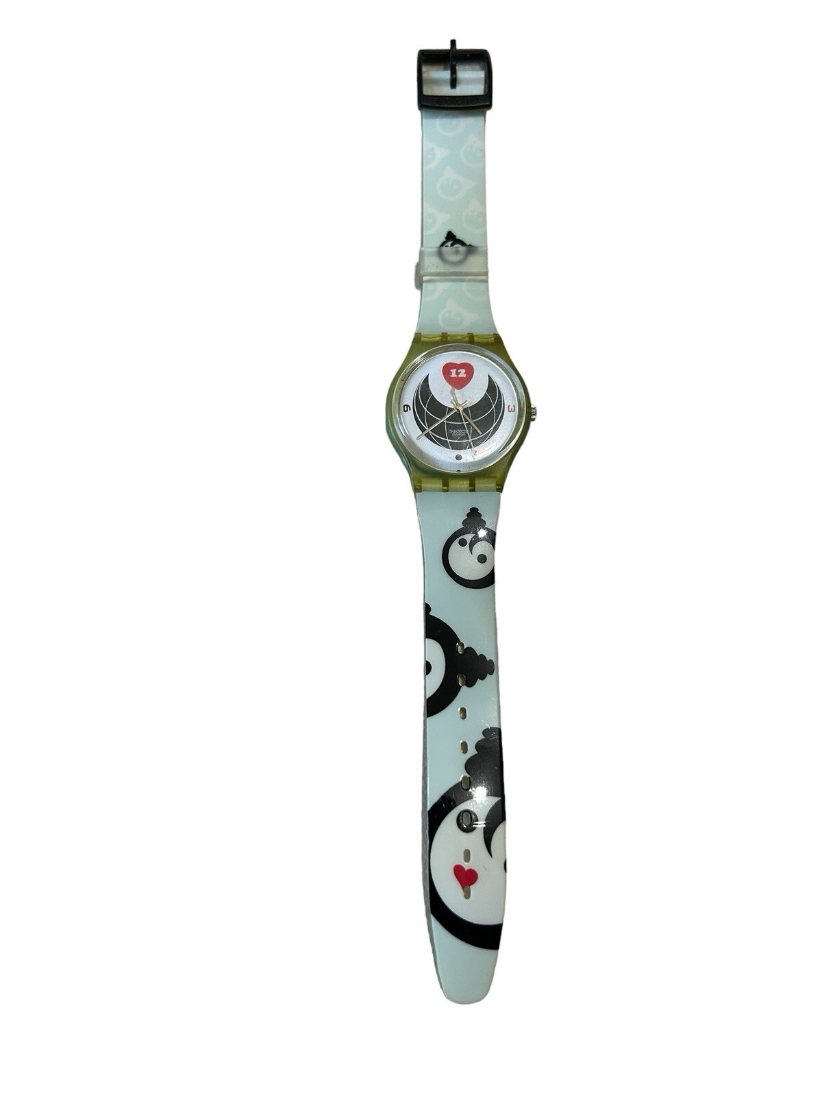 SWATCH Watch “Space Sheep” GG174 1998 Retro Light Blue Black White-Works