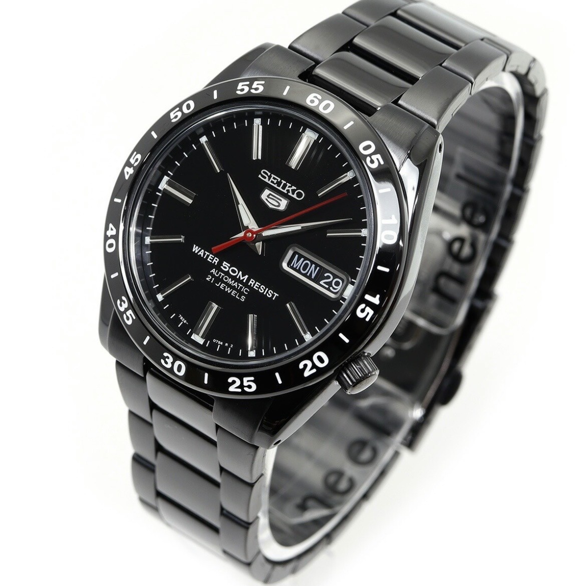 Seiko 5 SNKE03K1 Automatic Black Dial Stainless Steel Men’s Watch SNKE03 Day Dat