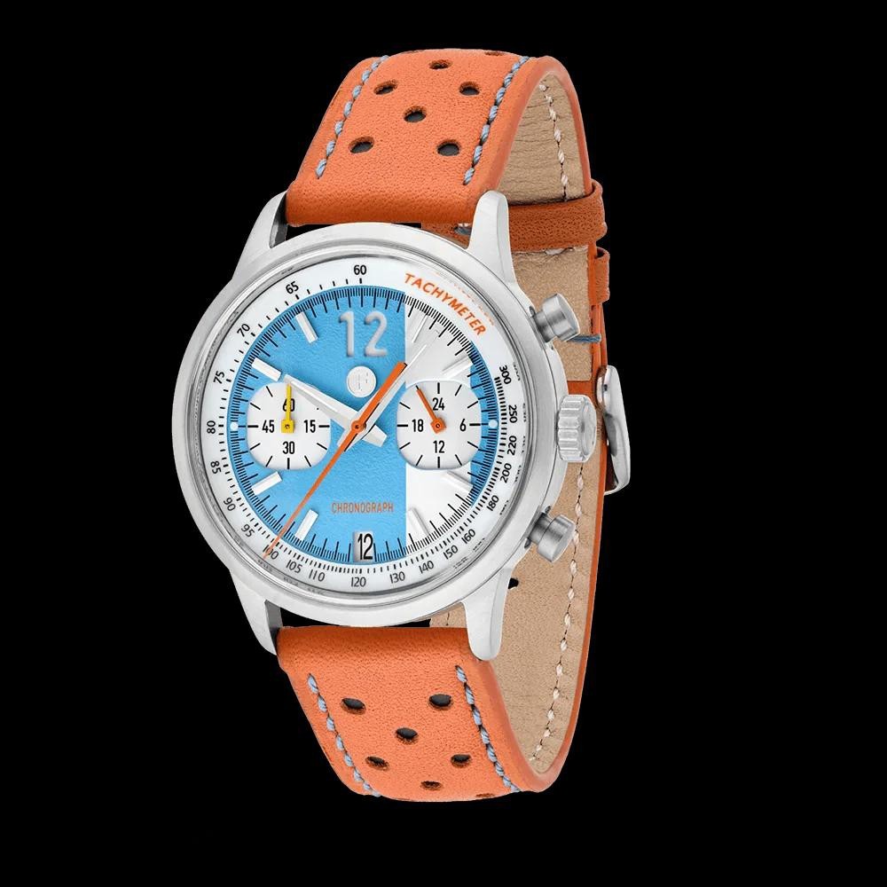 Ferro & Co. Race Master Chronograph Quartz Steel Blue Orange Men’s Watch