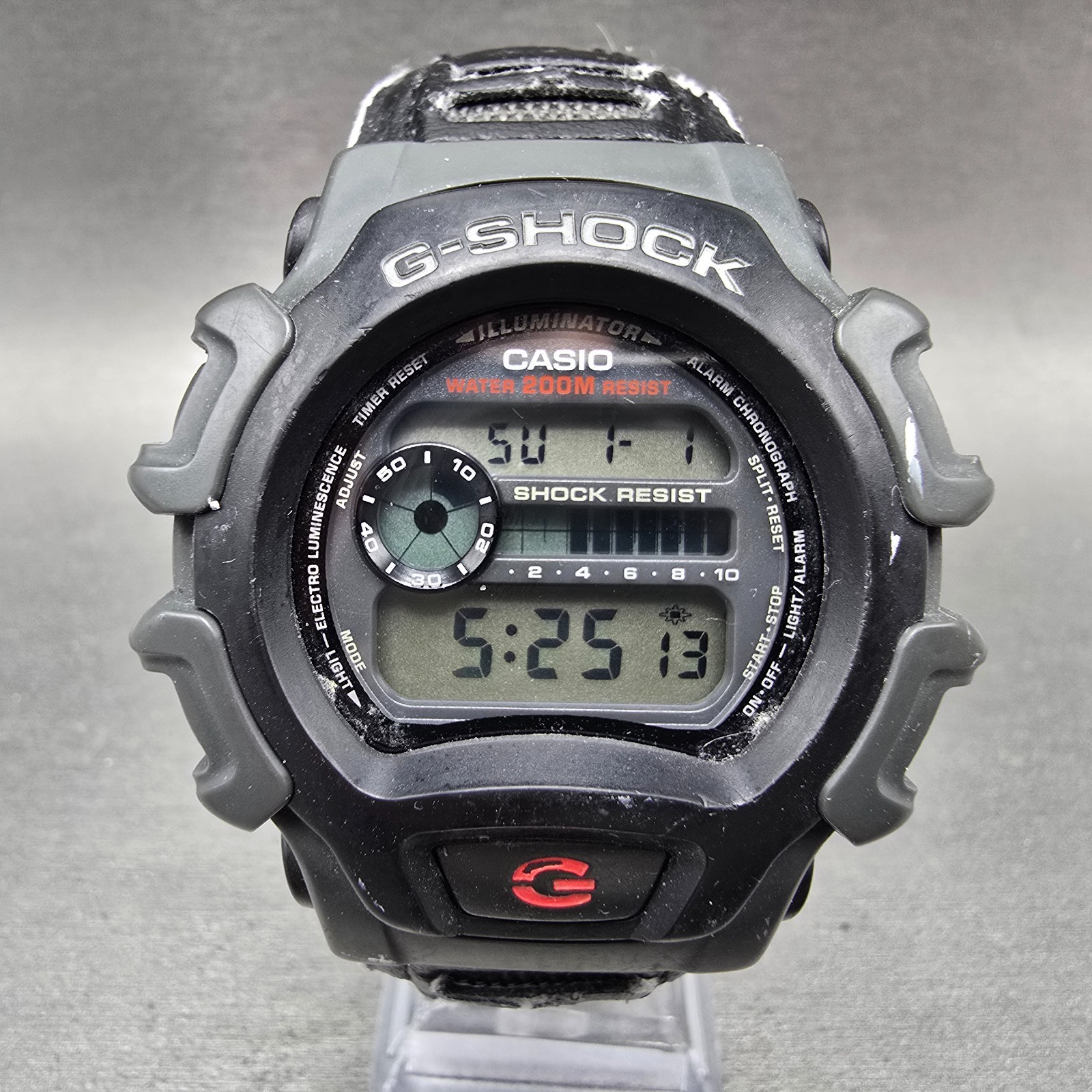 Casio G-Shock DW-004 Watch Men 45mm Black Gray Alarm Chrono Digital New battery