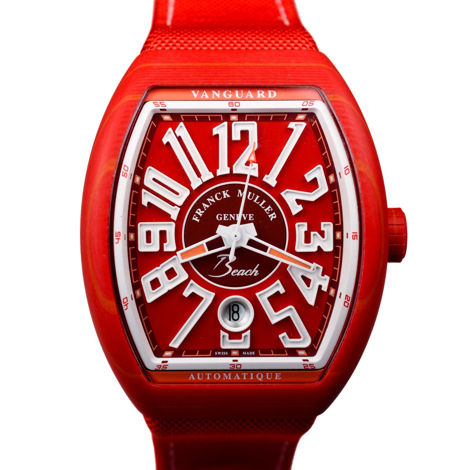 Franck Muller Vanguard Beach 2025 BNIB 41mm V41SCDTBEACHRGFRGGF2 Red Glass Fiber