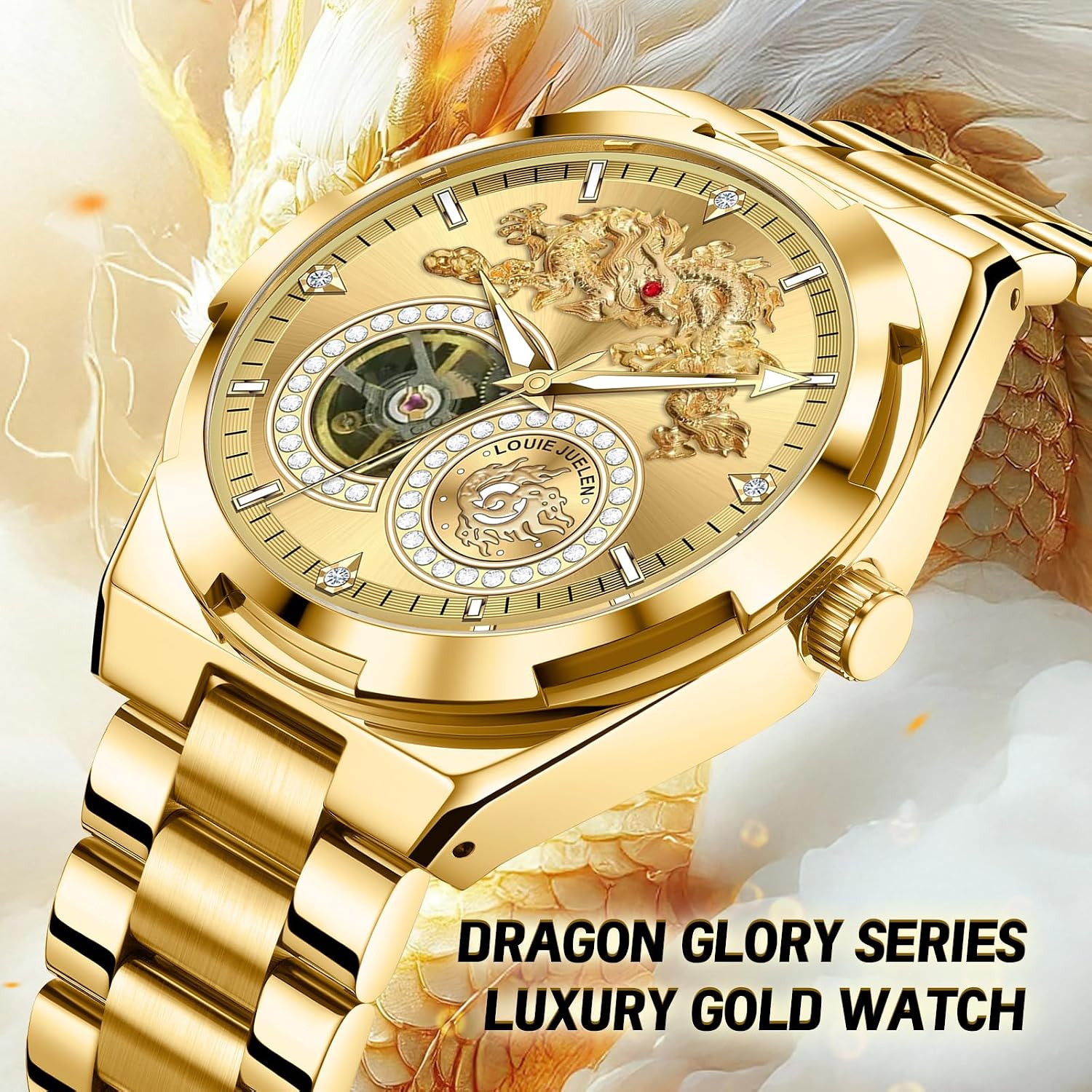 Luxury Men’s Automatic Mechanical Watch – Waterproof, Luminous, No Battery Neede