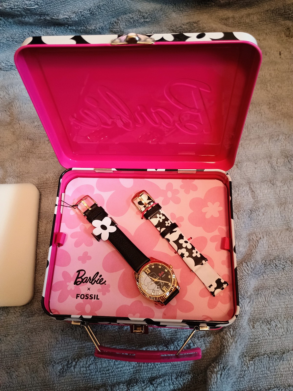 Barbie X Fossil Watch W/ Changeable/Extra Band in Lunch Box, 2023 New NRFB