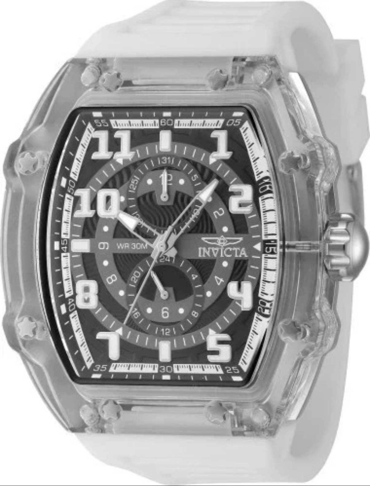 🔥 NEW!! Invicta Racing CYCLONE Men’s PODIUM WATCH 48.5mm Smoke Gray White 48447