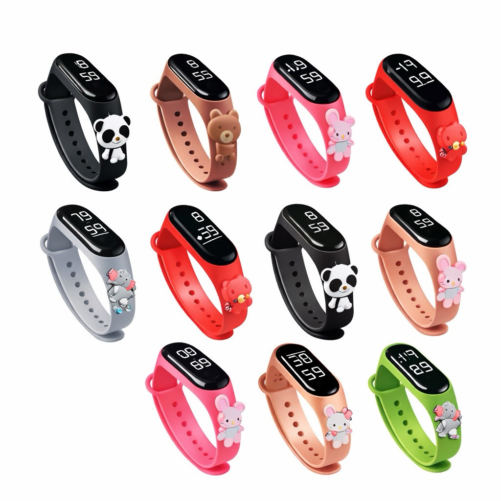 Lot of 10 Kids LED Digital Watches for Boys & Girls Touch Screen Silicone Band.