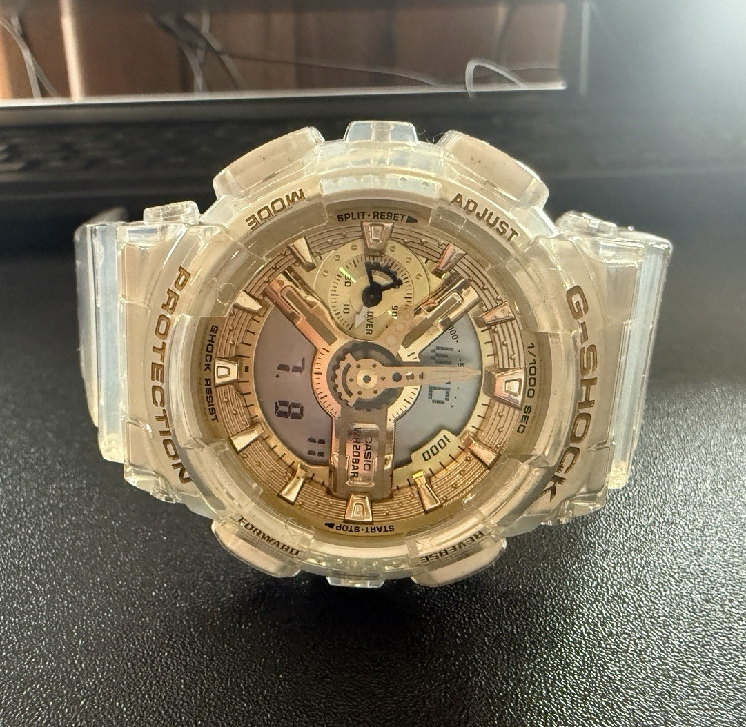 Casio G-SHOCK Men’s Shock Resist Ana-Digi Clear Resin Watch 200m 55mm