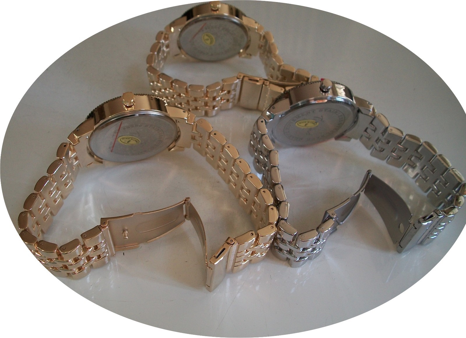 Men’s gold & silver finish glitter/plain fashion casual hip hop watches