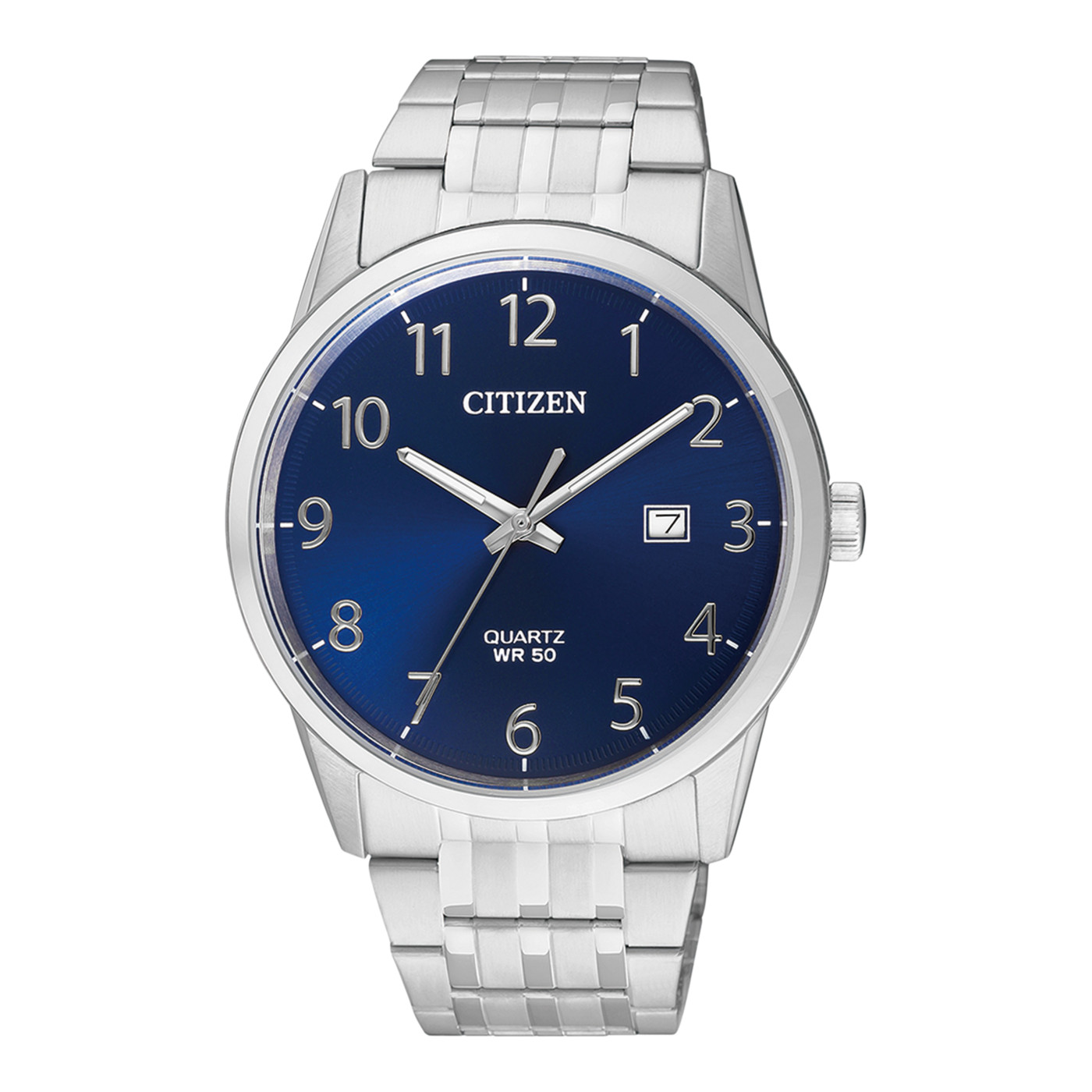 Citizen Men’s Dress Quartz Blue Dial Stainless Steel Watch BI5000-52L NEW
