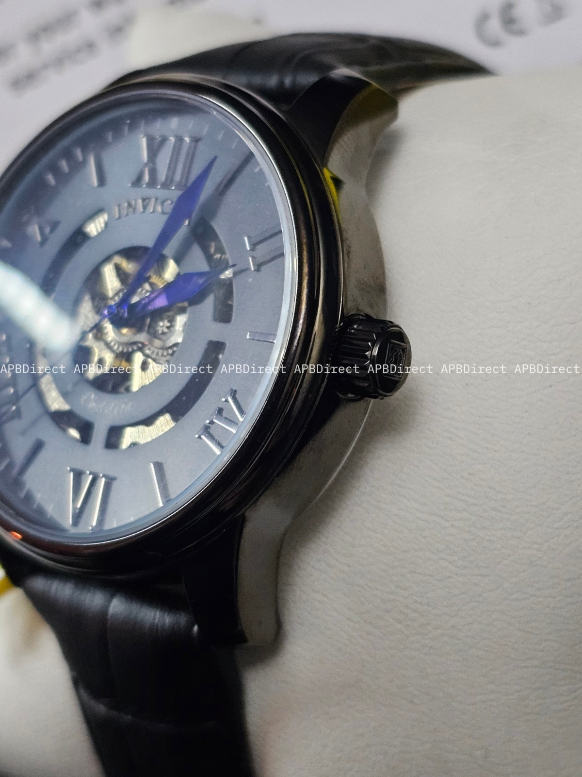 Invicta Objet D Art – Automatic – Skeleton Flame-Fusion Black Leather mens Watch