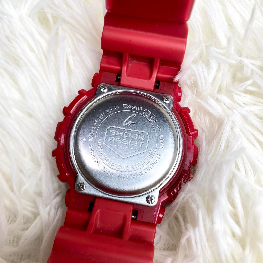 CASIO G-SHOCK GD-100HC Hyper Colors Red Orange Digital Watch Used Japan