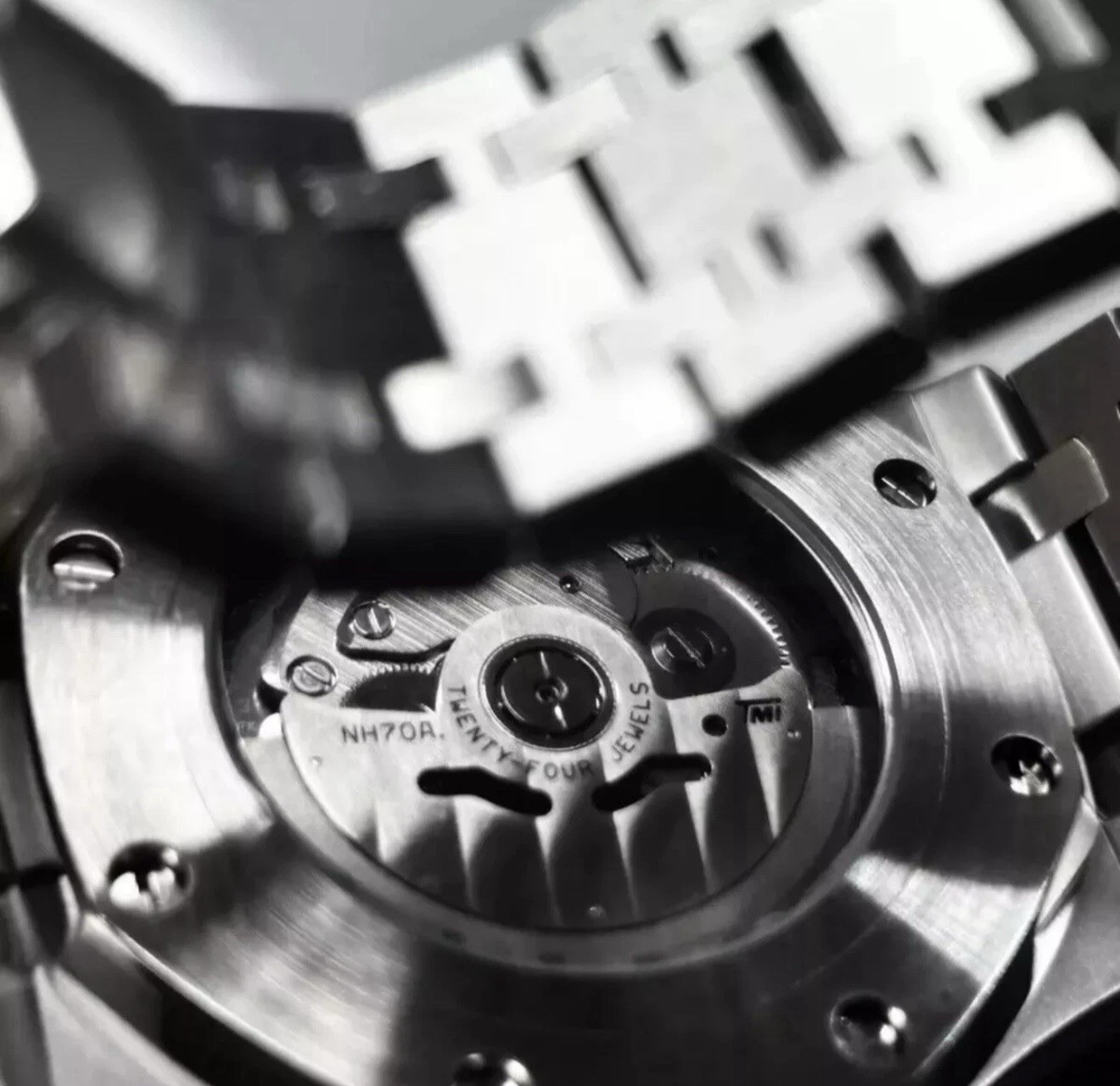 Custom 41mm Silver “RO” Style Skeleton Mod Watch w/ NH70 Automatic