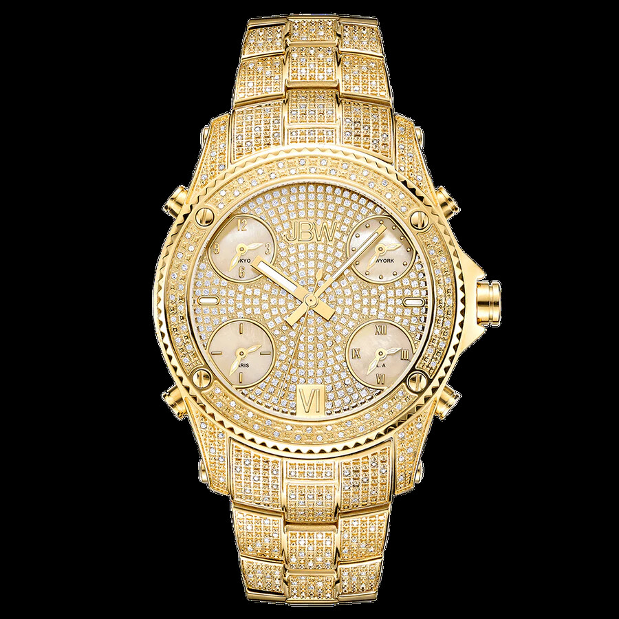 $7200 MSRP | JBW Men’s Luxury Jet Setter 2.34 CTW Diamond Watch