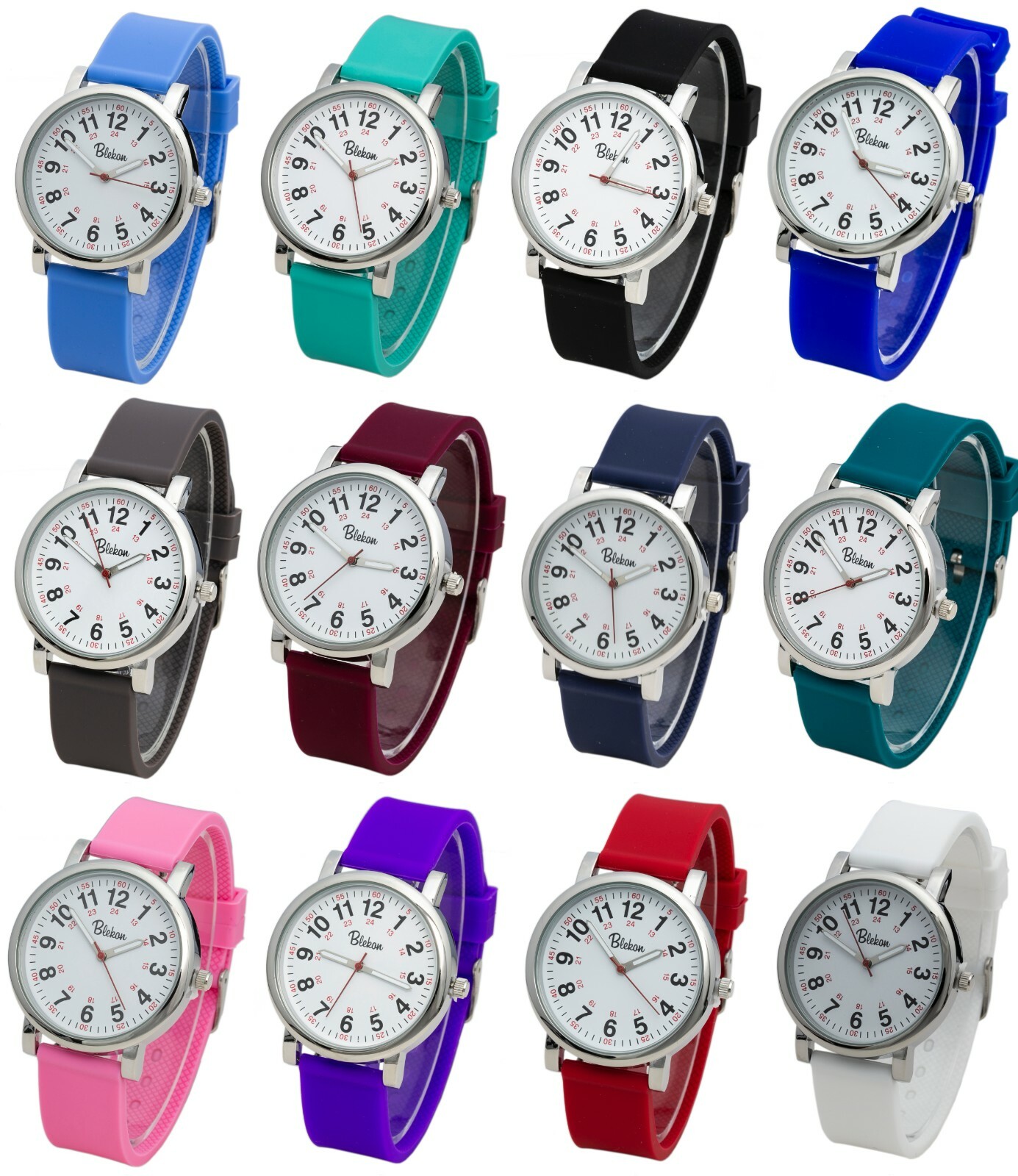 Original Nurse Watch – Super Soft Scrub Color Silicone Bands – Medical Watch