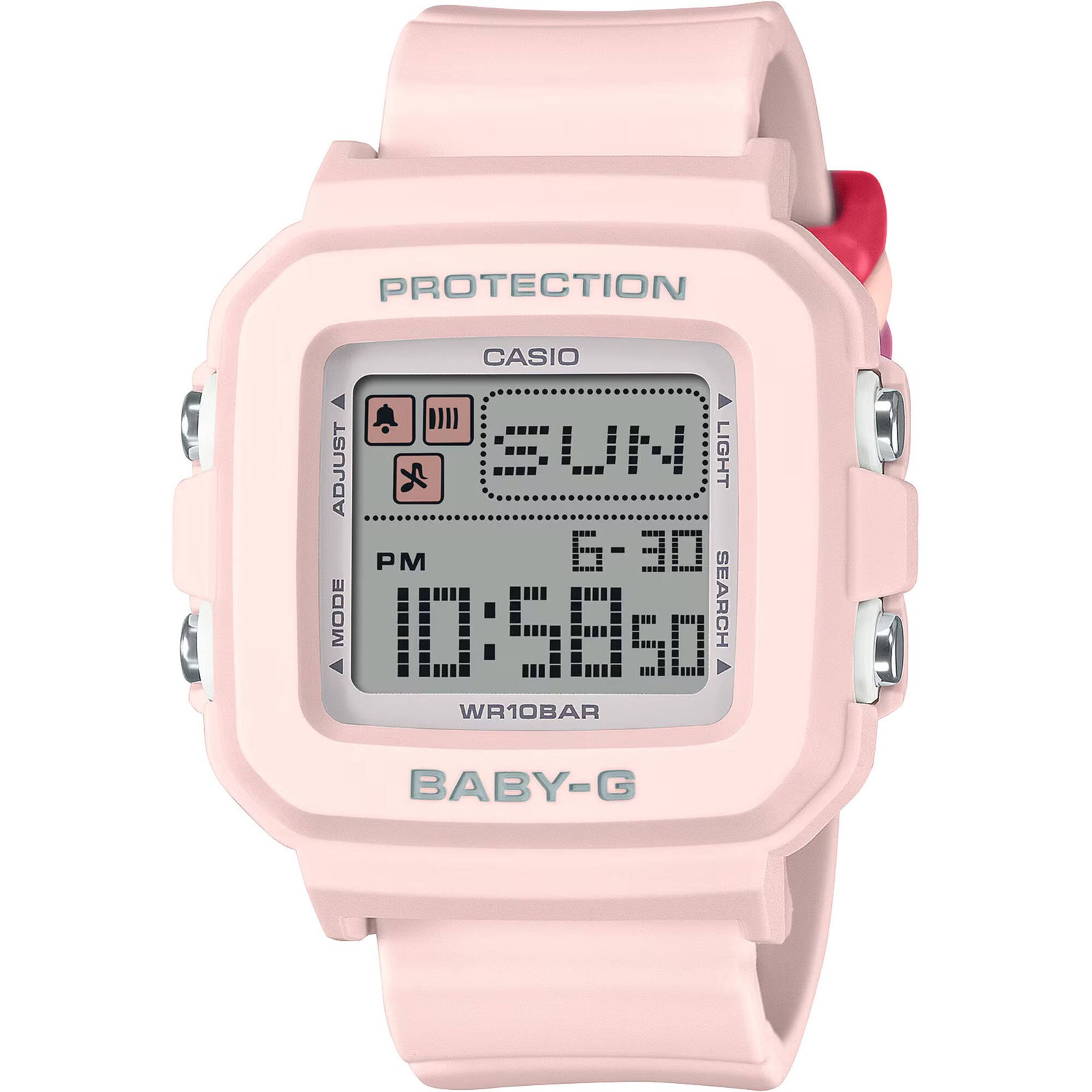 Casio Unisex Watch Baby-G＋Plus Alarm Pink Resin Strap Digital Dial BGD10L-4