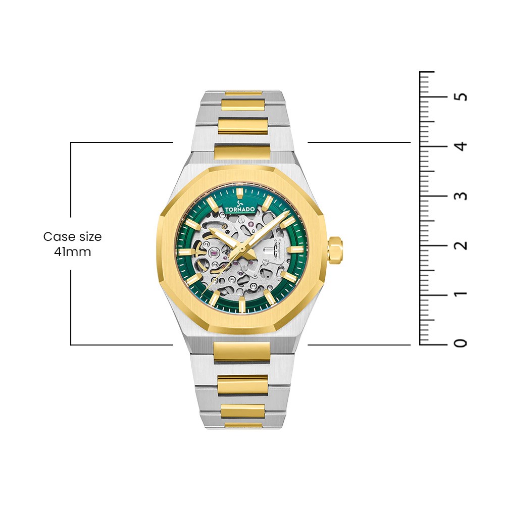Tornado Autonova Men’s Automatic Watch | Green Dial, 41X51mm, 100 m (10 ATM)