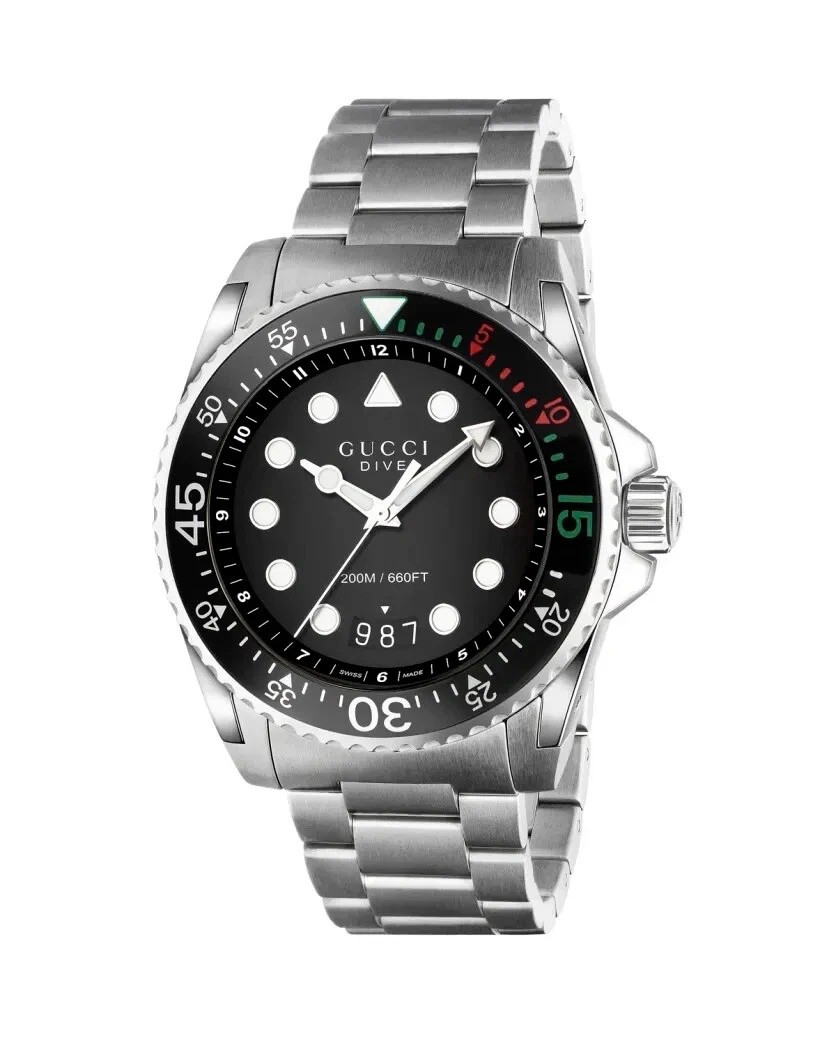 Gucci Dive Black Dial Stainless Steel Men’s Watch YA136208