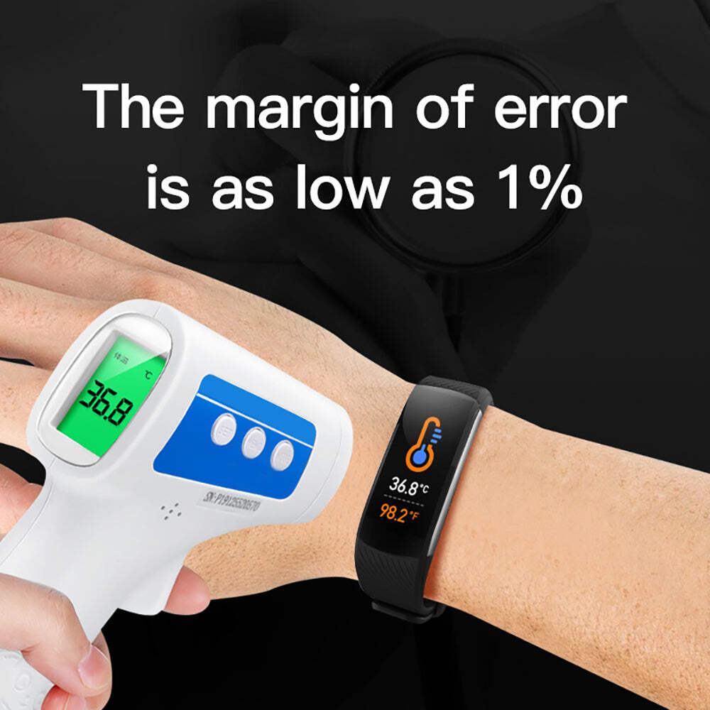 C6T Temperature Measurement Smart Bracelet Blood Pressure Heart Rate Meter Pedom