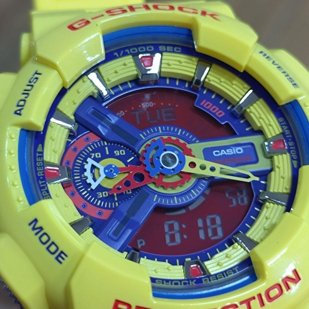 Casio G-Shock GA-110A-9JF Hyper Colors Yellow Analog Digital Watch Mint Mod 5146