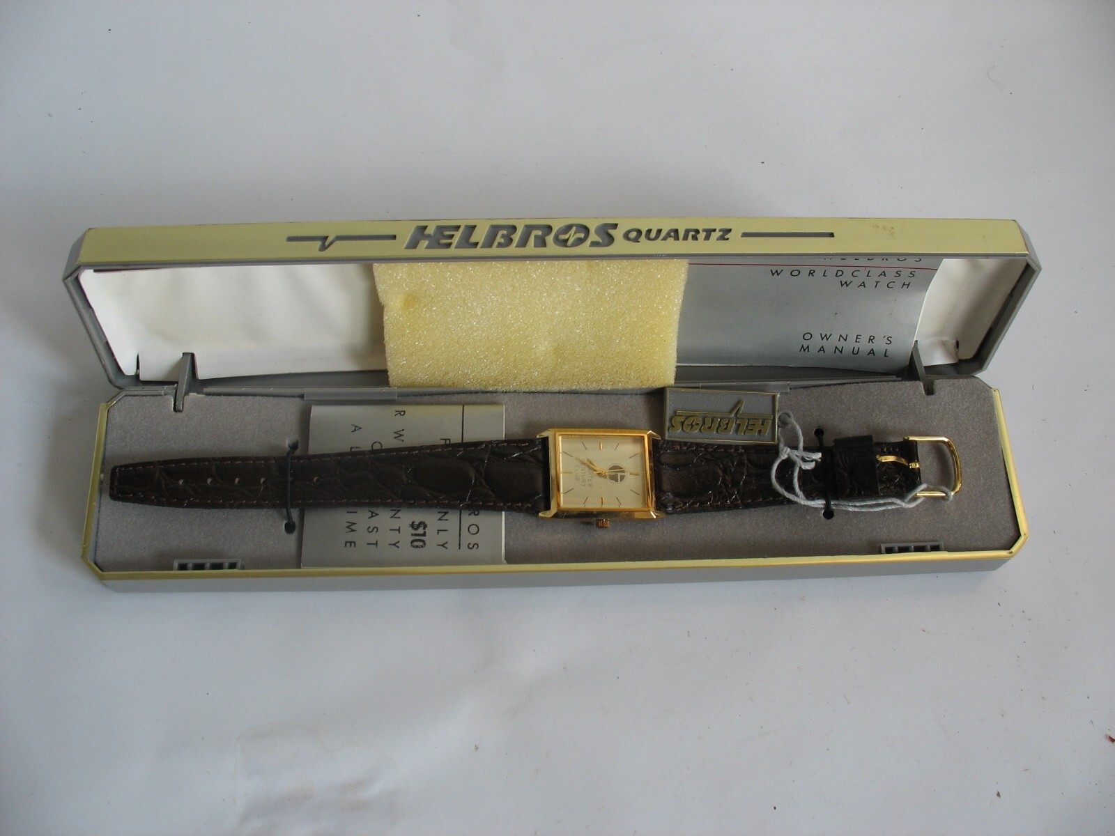 Vtg NIB Helbros Quartz Men’s Watch New Tradition G logo Quarter Century club
