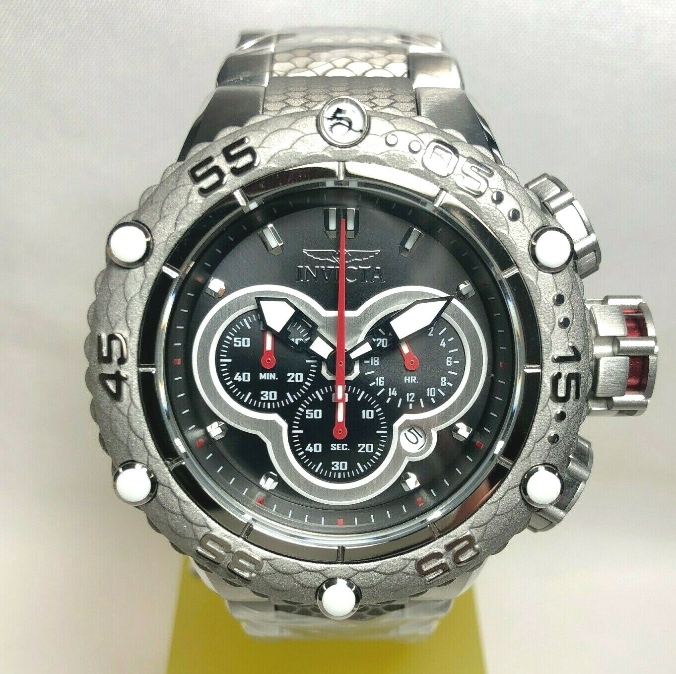 INVICTA 31571 SUBAQUA NOMA VI MENS 51.2MM BLACK DIAL SILVER TONE STAINLESS STEEL