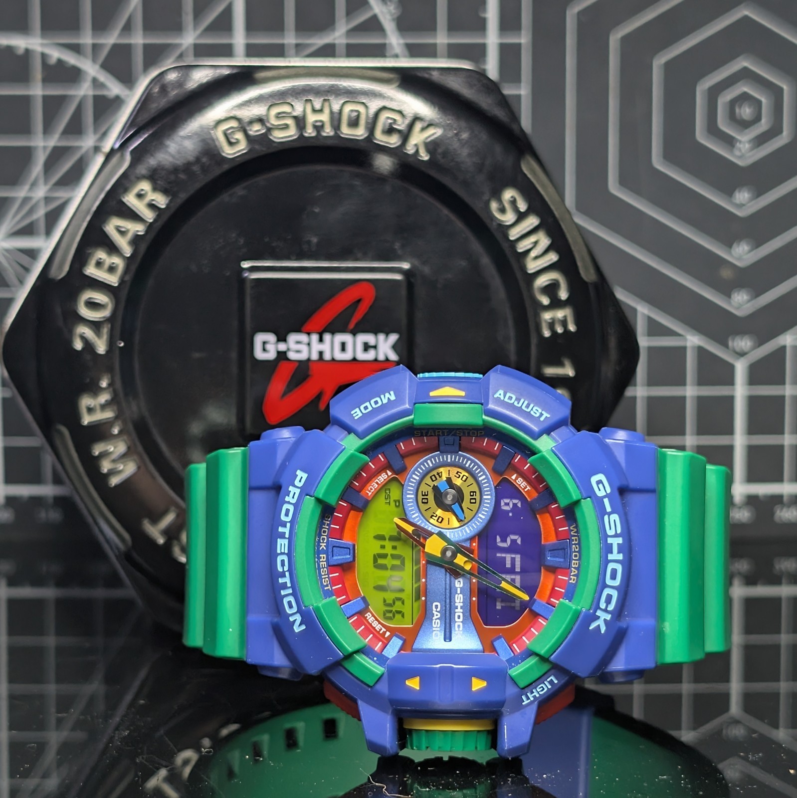 Casio G-Shock HYPER COLOURS GA-400 Blue Green Big Case Analog Digtal GA-400-2A