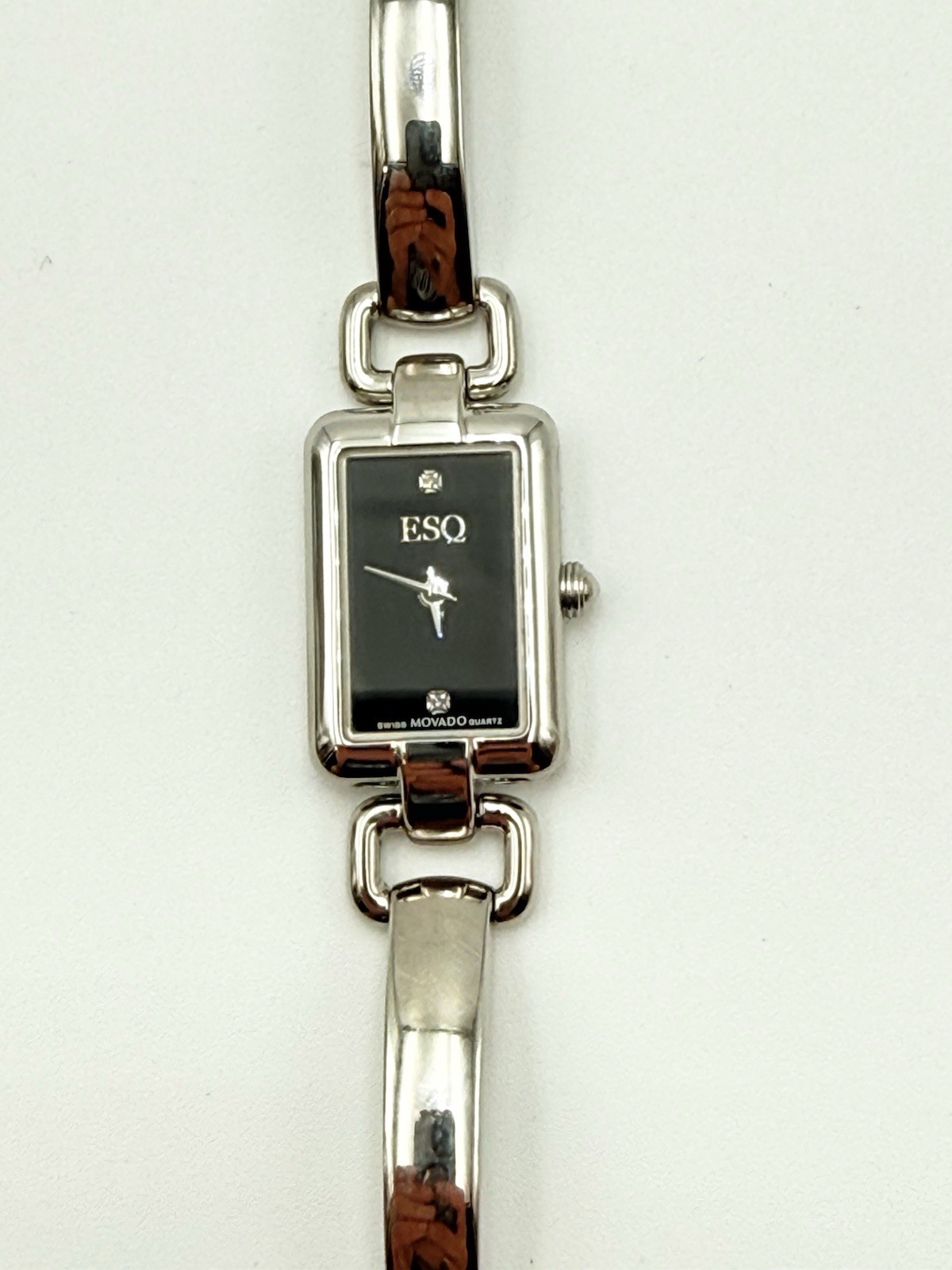 Kali Black Dial Bangle Style 07101352 Esq By Movado Ladies Watch New Battery. U5