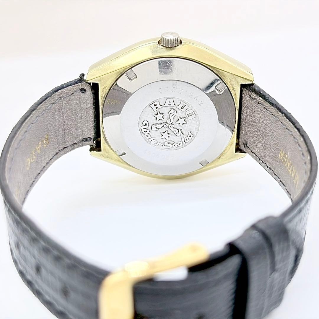 RADO VOYAGER TWO Automatic Wristwatch: Black Gold Dial 16.0 19.5cm Vintage