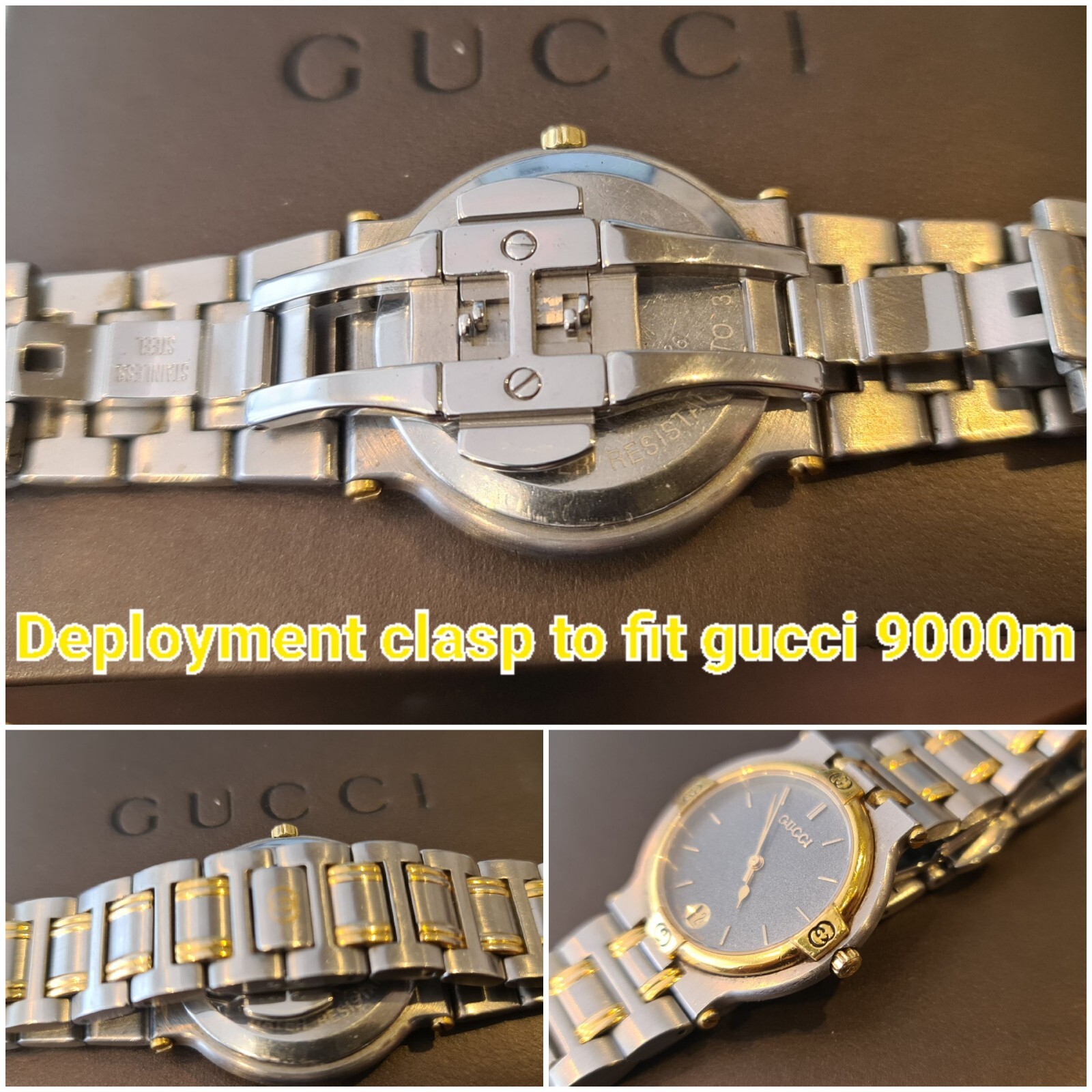 REPLACEMENT DEPLOYMENT BUCKLE FOR GUCCI 9000M 9040M Deployant clasp repair fix