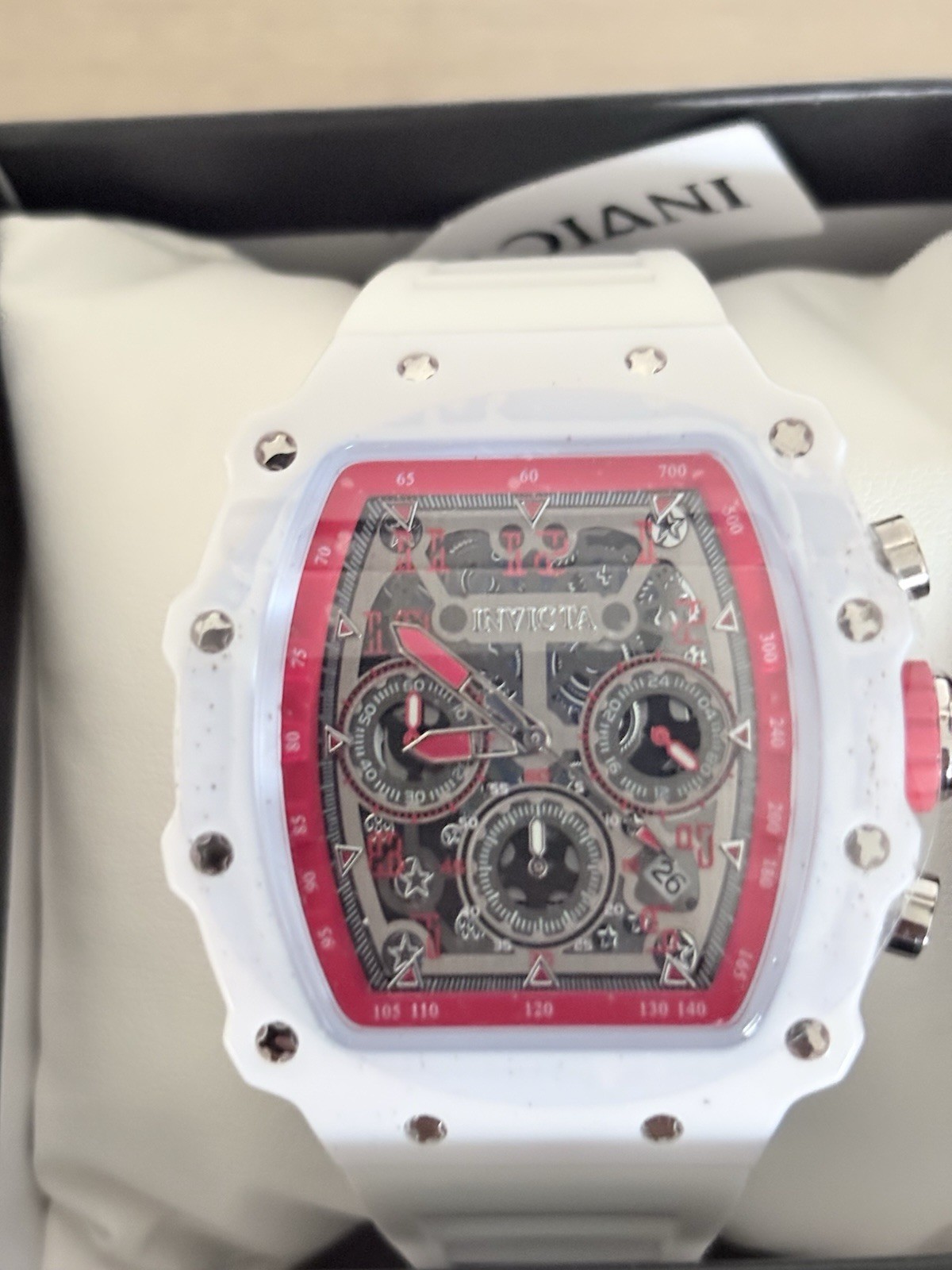 Invicta Reserve Men’s White Red Chronograph Watch