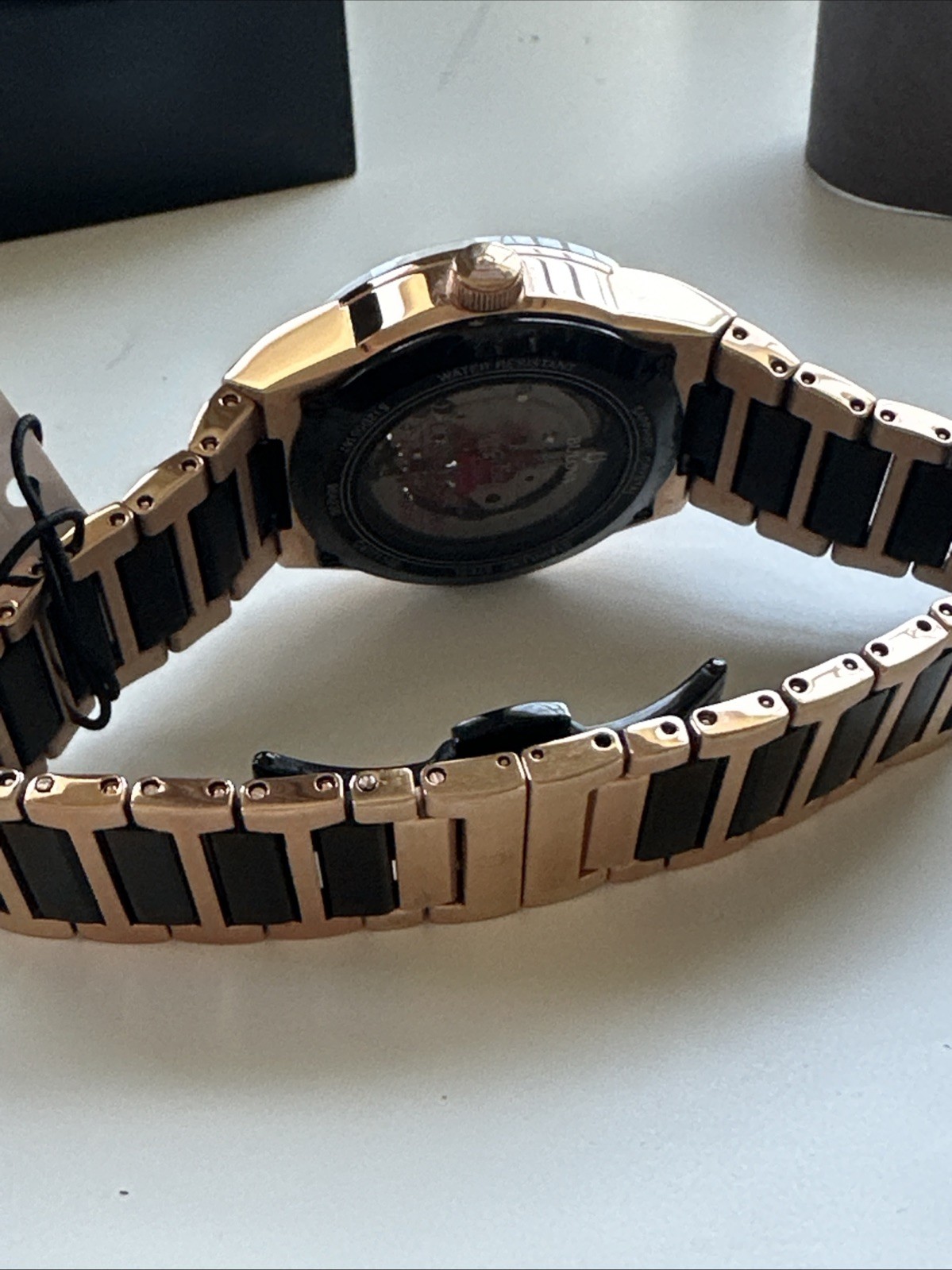 Bulova Men’s Millennia Automatic Silver Rose Gold Watch 41MM 98A236