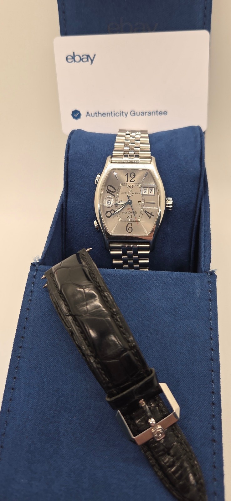 Ulysse Nardin Rare Silver Dial Big Date Dual Time Automatic Swiss Watch