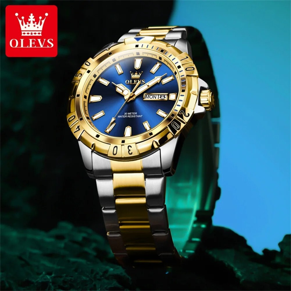 Waterproof Quartz Luminous Luxury OLEVS Watch Business Men’s Date Men Strap