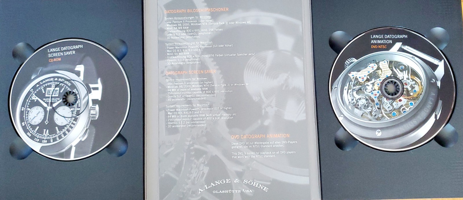 A Lange & Sohne Animations Langematic Perpetual VIP Press Kits 2006 DVD & CD