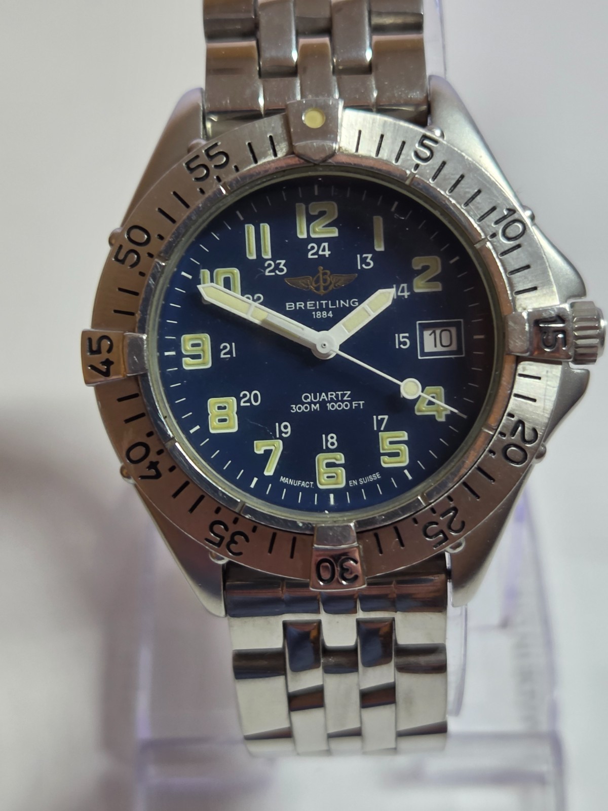 Breitling Colt A57035 300M Blue Dial 38mm Swiss Quartz Men’s Wristwatch