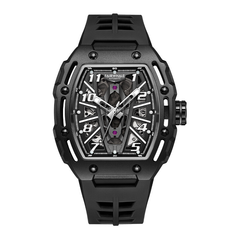 MARK FAIRWHALE Barrel Hollow Luminous Tourbillon Automatic Mechanical Wristwatch