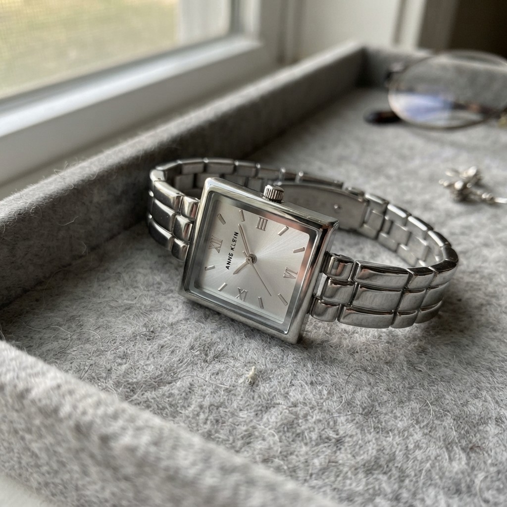 Elegant Women’s Bracelet Watch – Silver Quartz with Crystal Embellishment
